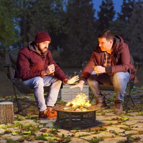 Hammock Camping Chair Set of 2, Adjustable Back Folding Swinging Hammock Chair with Cup Holder and Padded Seat, Black